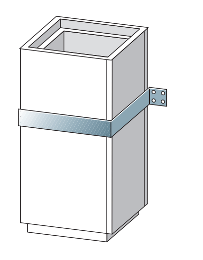 Leichtbauschornstein - System-Wandhalter aus Edelstahl - Raab L90