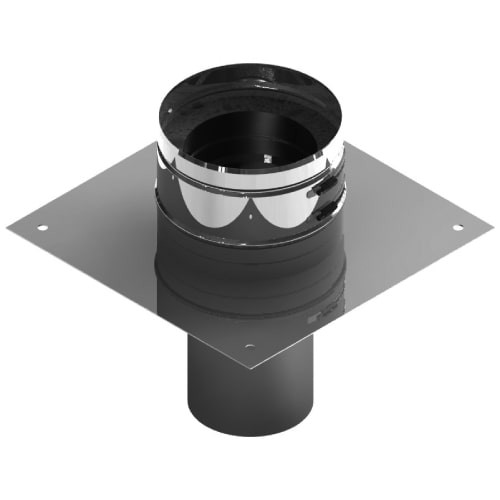 Grundplatte für Kaminerhöhung (mit rundem Einschub, l = 220 mm) - doppelwandig - Tecnovis TEC-DW-Classic