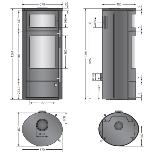 Oranier Polar Neo Bakery Kaminofen 6 kW Backfach