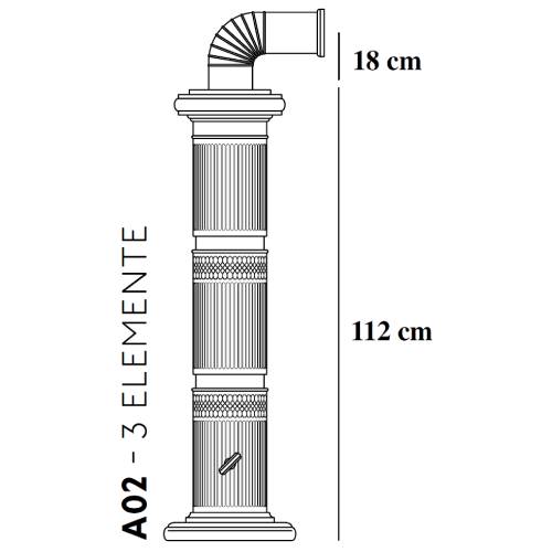 Sergio Leoni - Keramiksäule für Maria Luigia Kaminzubehör