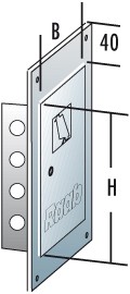 Kamintür 140 mm x 200 mm - einwandig - Raab EW-FU