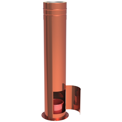 Teleskopstütze 610-1190mm mit Teleskopkopf, Kondensatablauf unten und Tür für Kondensatauffangbehälter aus Kupfer - Tecnovis TEC-DW-Classic