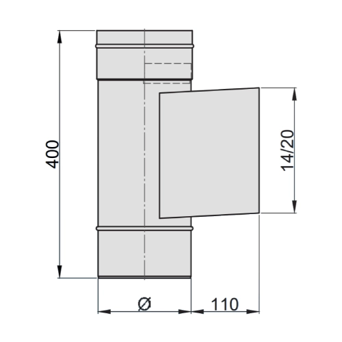 Prüföffnung Hochtemperatur 140/200 mm - einwandig - eka edelstahlkamine complex E