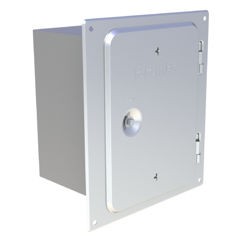 Edelstahlkamintüre 210 x 140 mm mit Rußschutztüre und Schiebestutzen 60 mm - Tecnovis TEC-EW-Classic