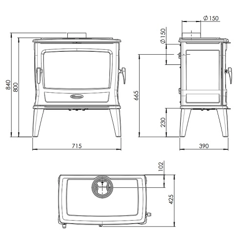 Dovre Tai 55 WD Kaminofen 11 kW      