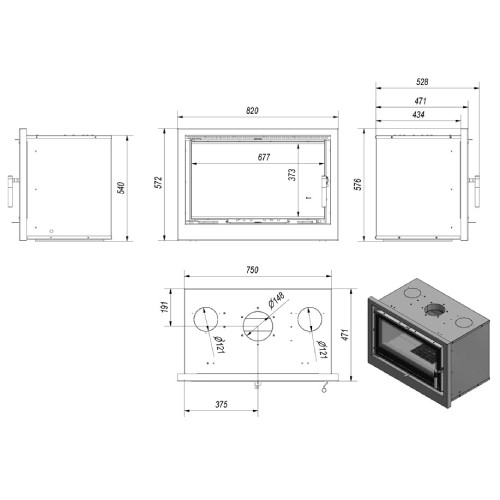 Fram RK/75 Kaminkassette 8 kW