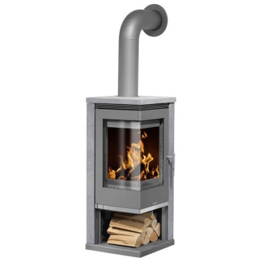 Kaminofen Oranier Corner 7kW Eck - Stahl Gussgrau, Verkleidung Speckstein