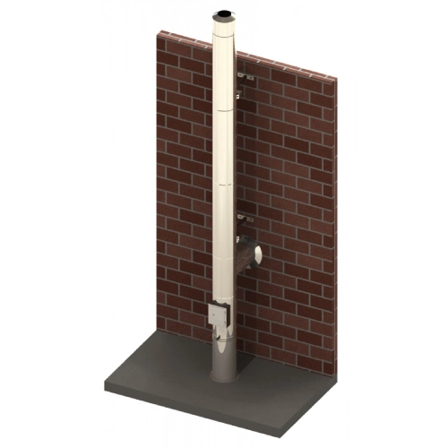 Edelstahlschornstein Ø 150 mm / doppelwandig / Tecnovis TEC-DW-Design