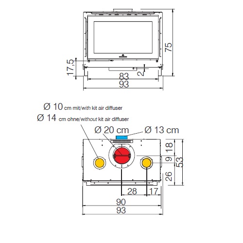 Edilkamin Screen Evo 80/2 Kamineinsatz 10,4 kW