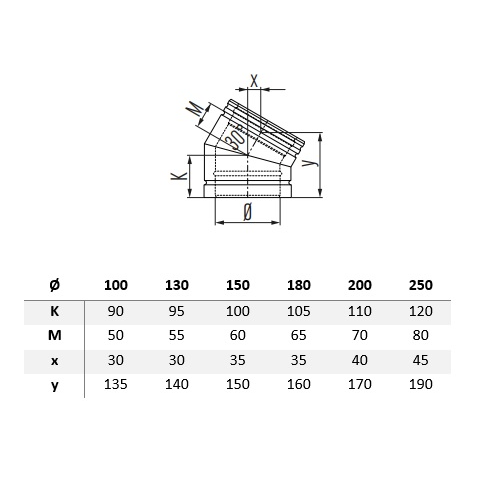 Bogen 30° - doppelwandig - Schiedel Metaloterm MF