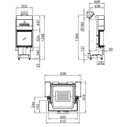 Spartherm Varia C-45h Kamineinsatz 8 kW Panoramakamin Schiebetür