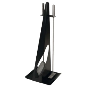 Lienbacher - Kaminbesteck 2-teilig, schwarz Feinstruktur beschichtet, Besteck Edelstahl Kaminzubehör