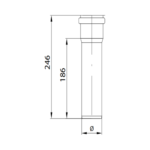 Längenelement 315 mm - einwandig - Tecnovis TEC-PPS