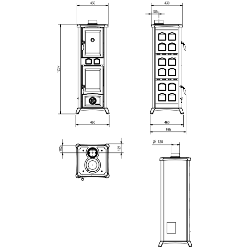 La Nordica Gemma Forno 5.0 - Petra Kaminofen 7,3 kW mit backfach