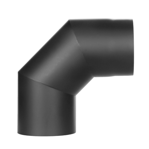 Ofenrohr - Winkel 90° ohne Tür schwarz - Tecnovis TEC-Stahl
