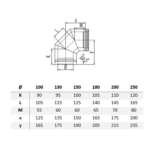 Bogen 90° - doppelwandig - Schiedel Metaloterm MF