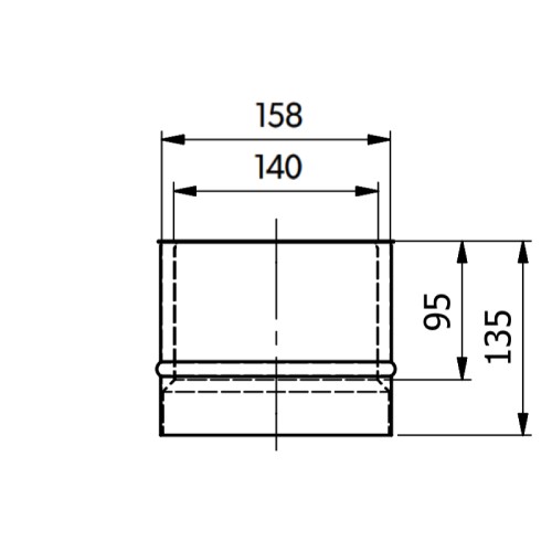 Ofenrohr - Anschluss-Set hinten 150 mm - Kaminofen-Speicherofen - schwarz - Reuter Ferrum