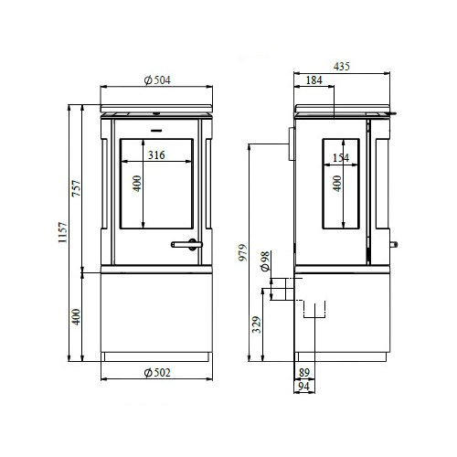 Morsoe 7943 Kaminofen 7,3 kW mit Holzfach