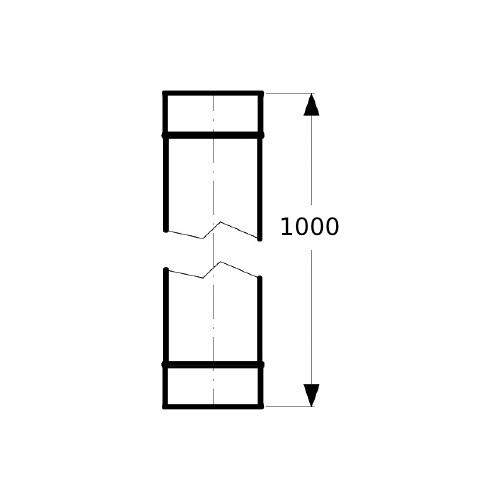 Rohrelement 1000 mm mit Doppelmuffe - einwandig - Schiedel PRIMA PLUS