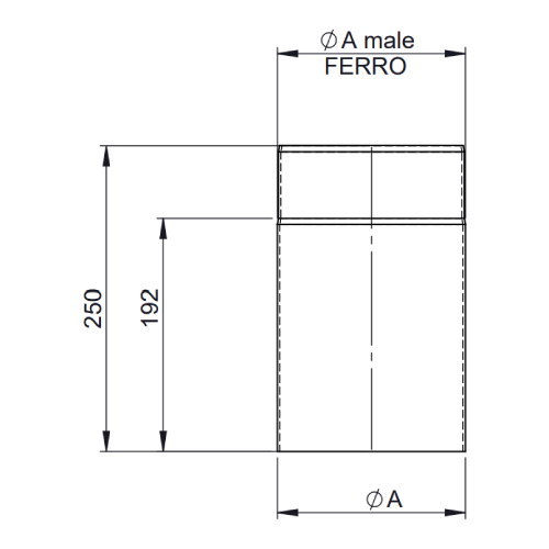 Ofenrohr - Längenelement 250 mm schwarz - Tecnovis TEC-Stahl