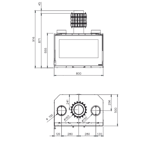 La Nordica Inserto 80 PRS Crystal - Ventilato Kamineinsatz 8,3 kW