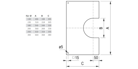 Deckenblende 0° - 30° zweiteilig - doppelwandig - Tecnovis TEC-DW-Design