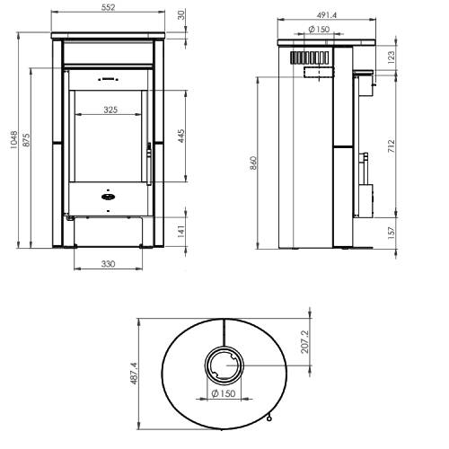 Fireplace Zamora Kaminofen 6 kW