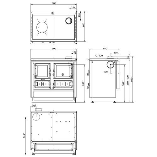 Justus Rustico-90 2.0 Holzherd 7 kW