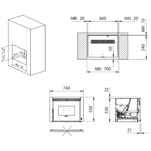 La Nordica Extraflame Comfort P70 Air Pellet Kamineinsatz 10 kW