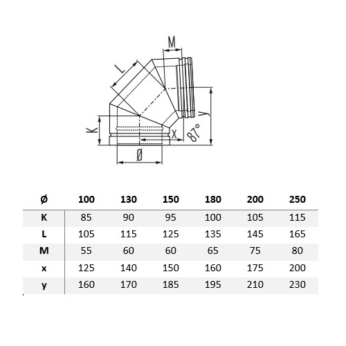 Bogen 87° - doppelwandig - Schiedel Metaloterm MF