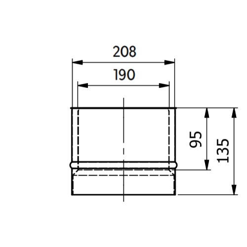 Ofenrohr - Anschluss-Set 200 mm - Kamineinsatz-Kaminbausatz - schwarz - Reuter Ferrum