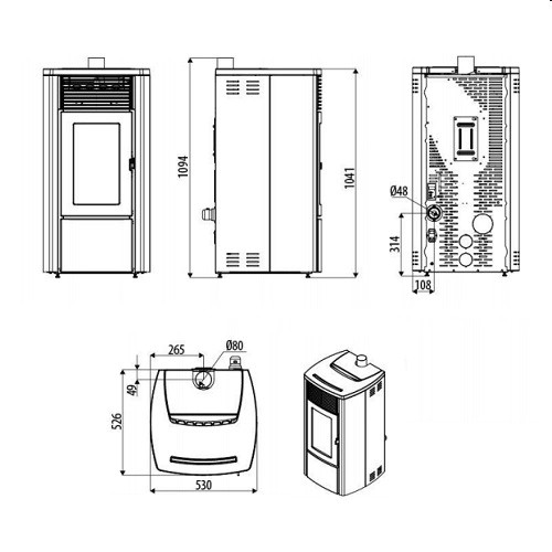 Pelletofen MCZ EGO Air UP! Maestro UF 8kW