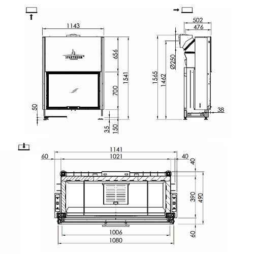 Spartherm Varia 1V-100h Kamineinsatz 10,4 kW Schiebetür