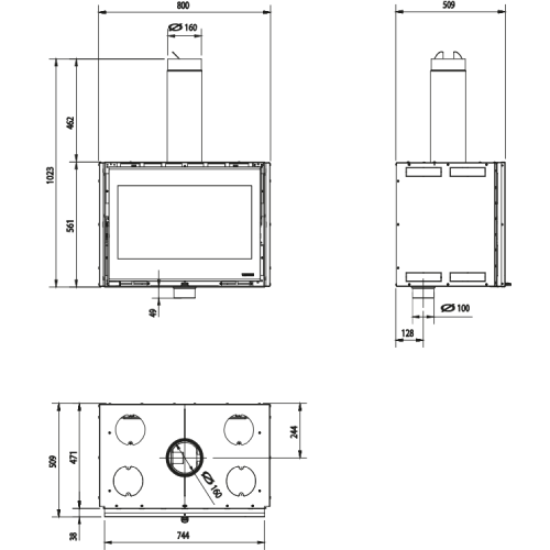 La Nordica Inserto 80 EPS Wide Kamineinsatz 8,8 kW