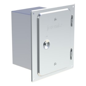 Edelstahlkamintüre 210 x 140 mm mit Schiebestutzen 150 mm schräg, passend für FU07K - einwandig - Tecnovis TEC-EW-Classic