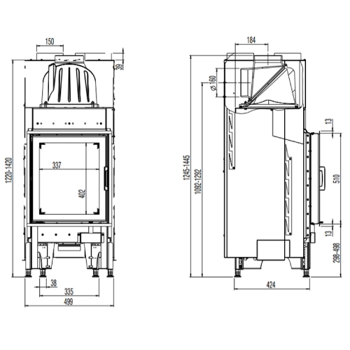 Austroflamm 45K 2.0 Kamineinsatz 6 kW Drehtür