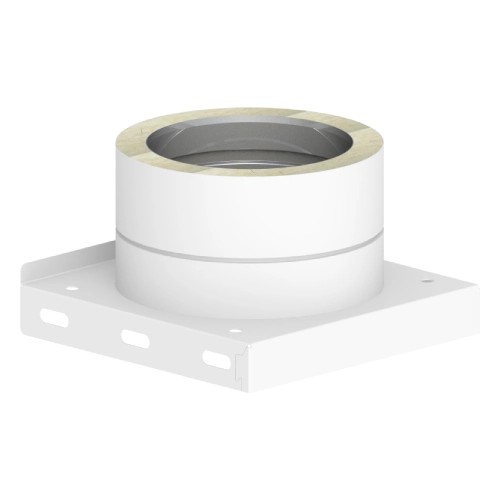Grundplatte mit Kondensatablauf unten und 1/2“ Nippel - doppelwandig - Jeremias DW-WHITE Grundplatte mit Kondensatablauf unten und 1/2“ Nippel - doppelwandig - Jeremias DW-WHITE