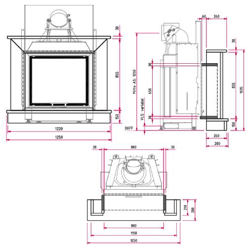 Camina N27 Kaminbausatz 9 kW Naturstein-Anlage