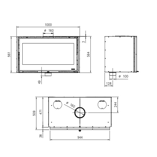 La Nordica Inserto 100 Wide Kamineinsatz 8,1 kW