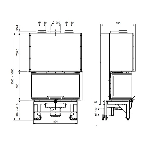 La Nordica Monoblocco 3LC Kamineinsatz 12 kW