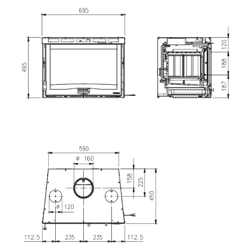 La Nordica Inserto 70 H 49 | 4.0 - Ventilato Kamineinsatz 6,7 kW