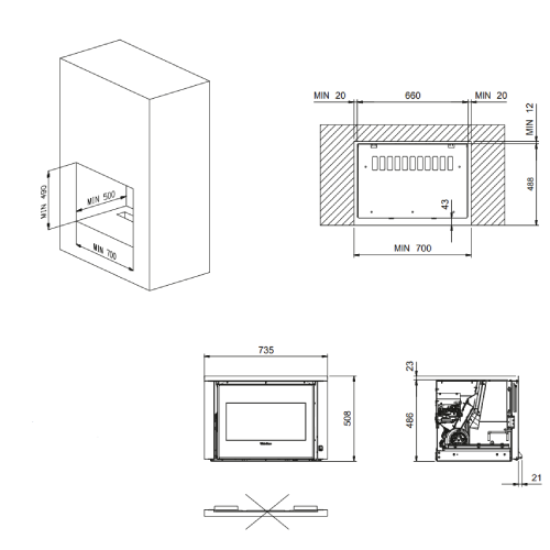 Comfort P70 Air H49 Pellet Kamineinsatz La Nordica Extraflame 8 kW