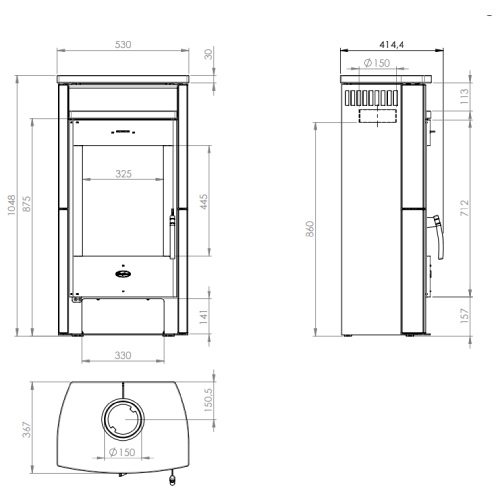 Fireplace Santiago Kaminofen 6 kW