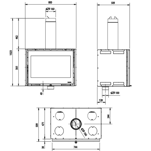 La Nordica Inserto 80 EPS Wide Kamineinsatz 8,8 kW