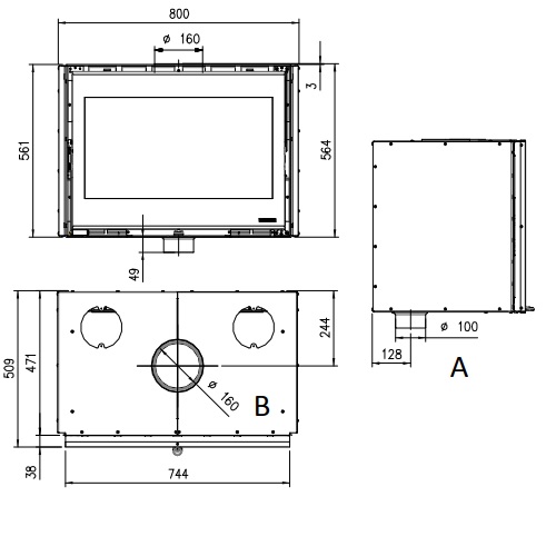 Kamineinsatz La Nordica Inserto 80 Wide 7,4 kW