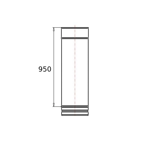 Rohrelement 1000 mm - einwandig - Schiedel PRIMA PLUS