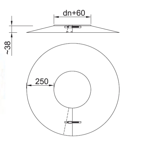 Wandrosette 25 cm umlaufend - doppelwandig - Reuter DW-Systeme