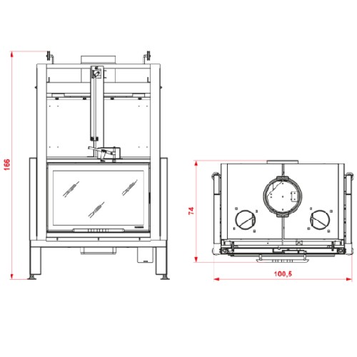 Palazzetti Ecomonoblocco MX 86 Frontal Kamineinsatz 16 kW