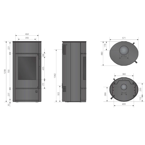 Oranier Polar Neo W+ pureBLACK Kaminofen 6,5 kW