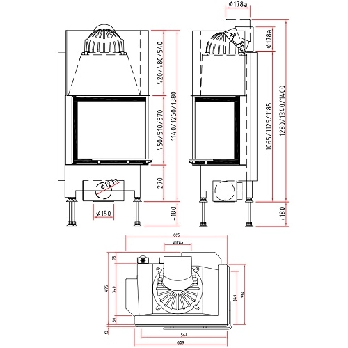 SCHMID Ekko R 55(34) h Kamineinsatz 5 kW Schiebetür